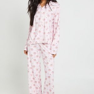Tall Martini Print Long Sleeve Shirt & Trouser Pyjama Set