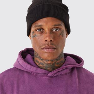 Flat Knit Bobble Beanie