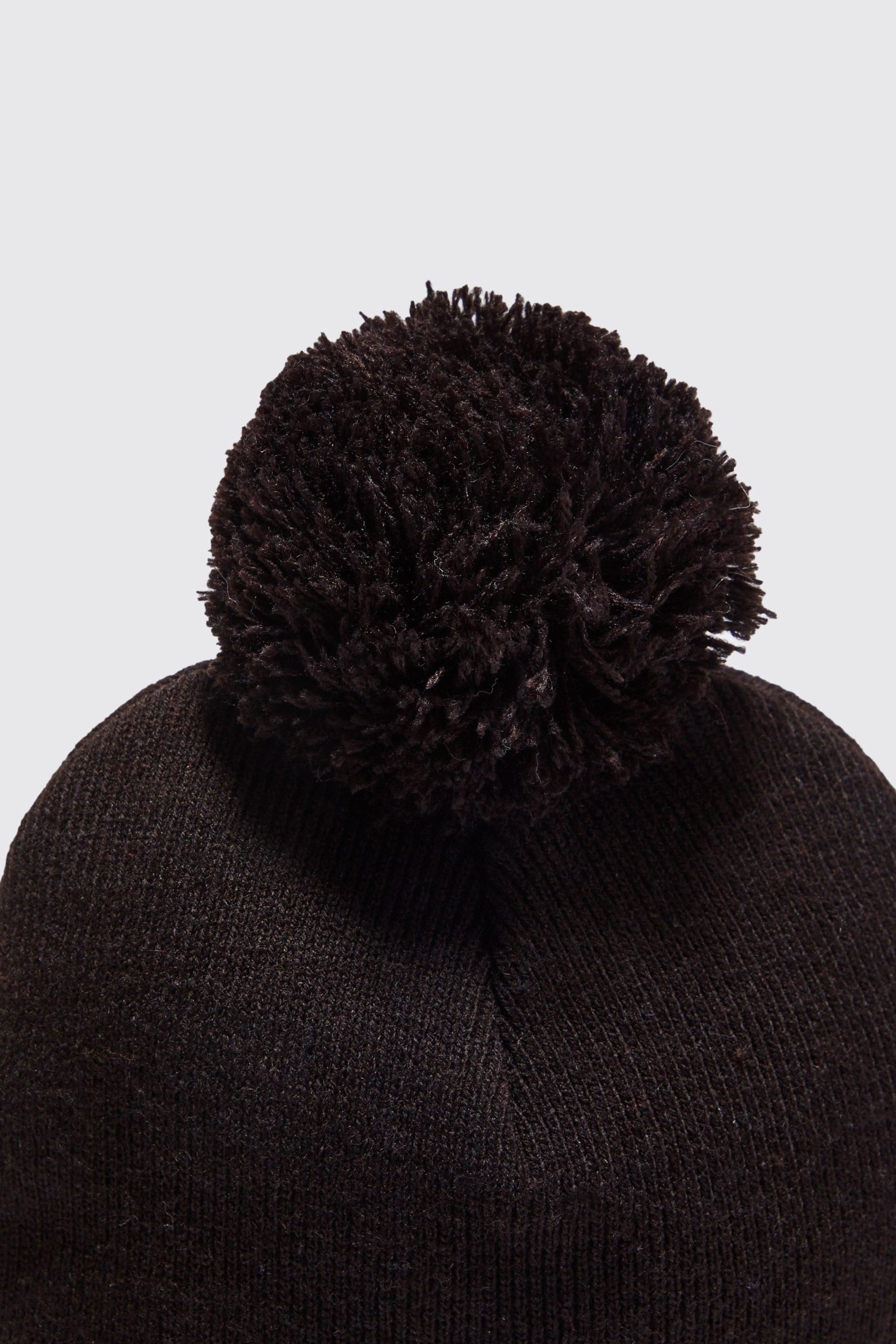 Flat Knit Bobble Beanie - Image 4