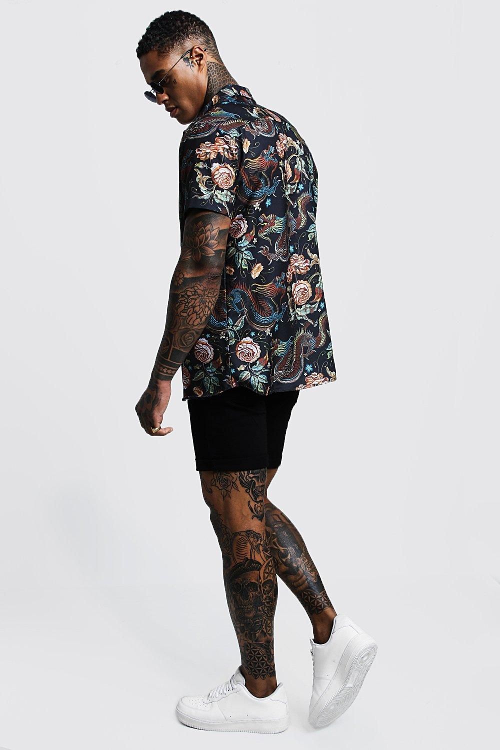 Dragon Print Regular Fit Short Sleeve Shirt - Image 2