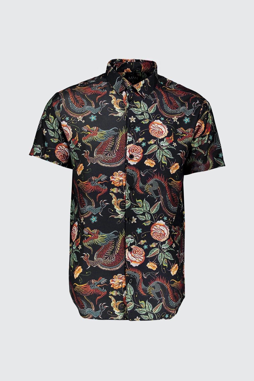 Dragon Print Regular Fit Short Sleeve Shirt - Image 3
