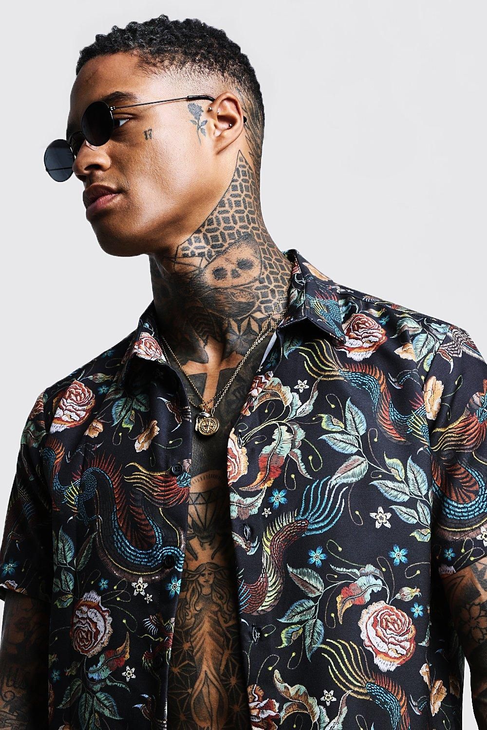 Dragon Print Regular Fit Short Sleeve Shirt - Image 4