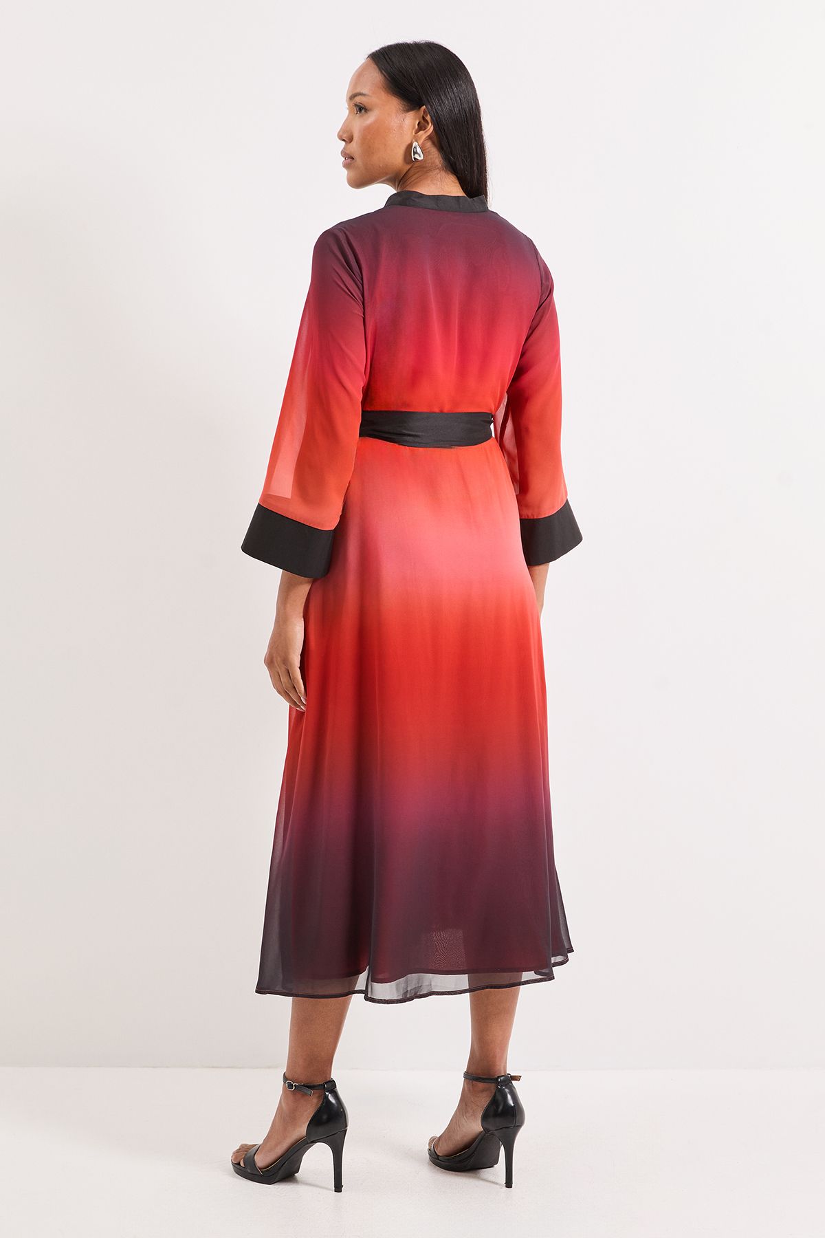 Ombre Organza Contrast Shirt Dress - Image 3