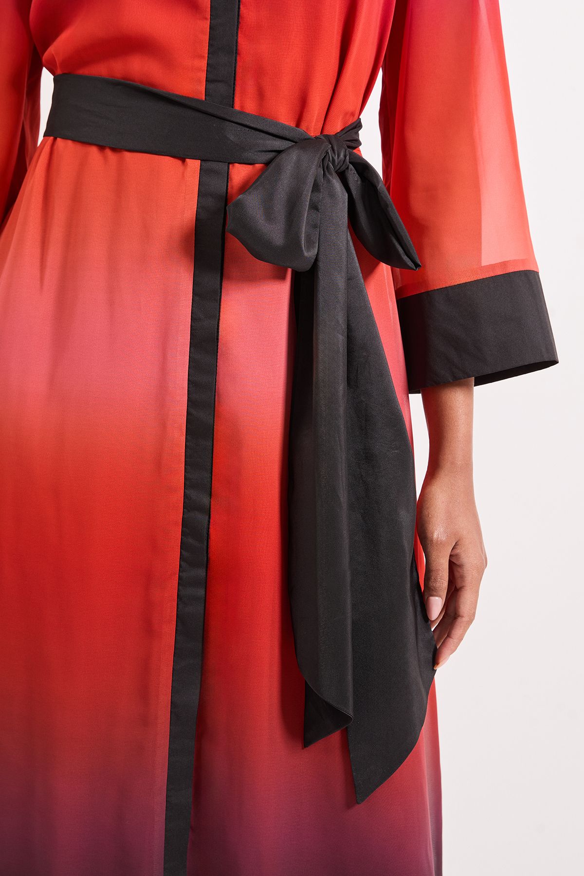 Ombre Organza Contrast Shirt Dress - Image 4