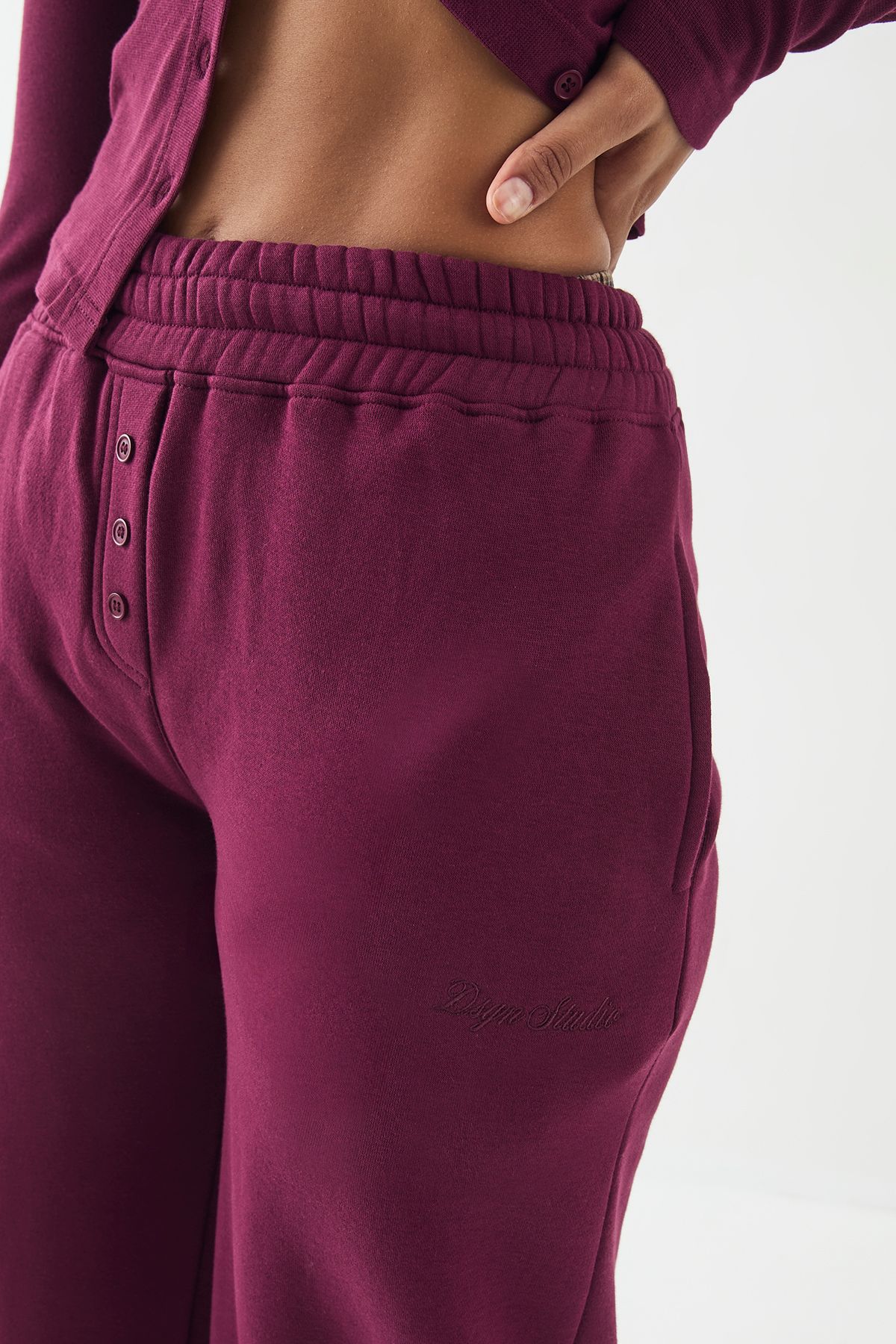 DSGN Studio Embroidery Henley Jogger - Image 4