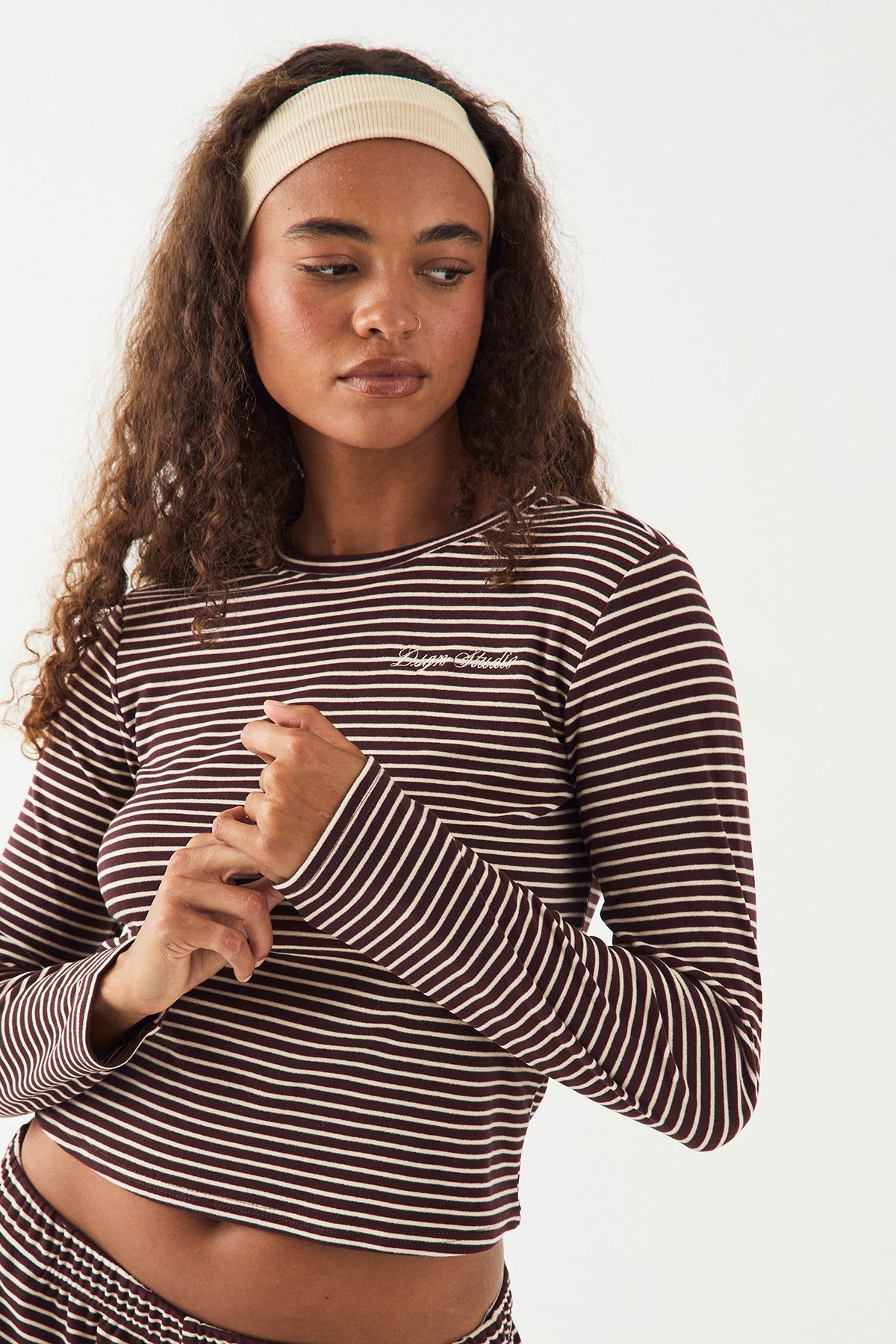 DSGN Studio Soft Stripe Long Sleeve Top - Image 4