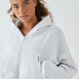 DSGN Studio Boxy Crop Zip Through Hoodie