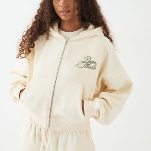 DSGN Studio Script Boxy Zip Through Hoodie