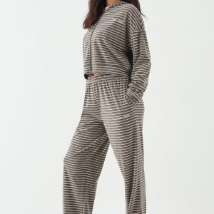 DSGN Studio Soft Stripe Straight Leg Trouser