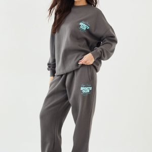 DSGN Studio Sports Bubble Slogan Cuffed Oversized Jogger