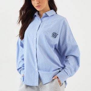 DSGN Studio Oversized Cotton Poplin Stripe Shirt