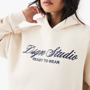 DSGN Studio Embroidered Script Oversized Hoodie