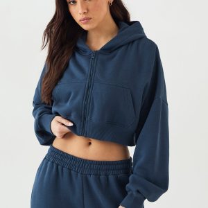 DSGN Studio Boxy Crop Zip Through Hoodie