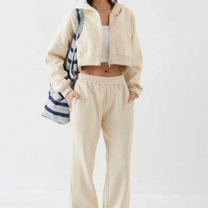 DSGN Studio Boxy Crop Zip Through Hoodie