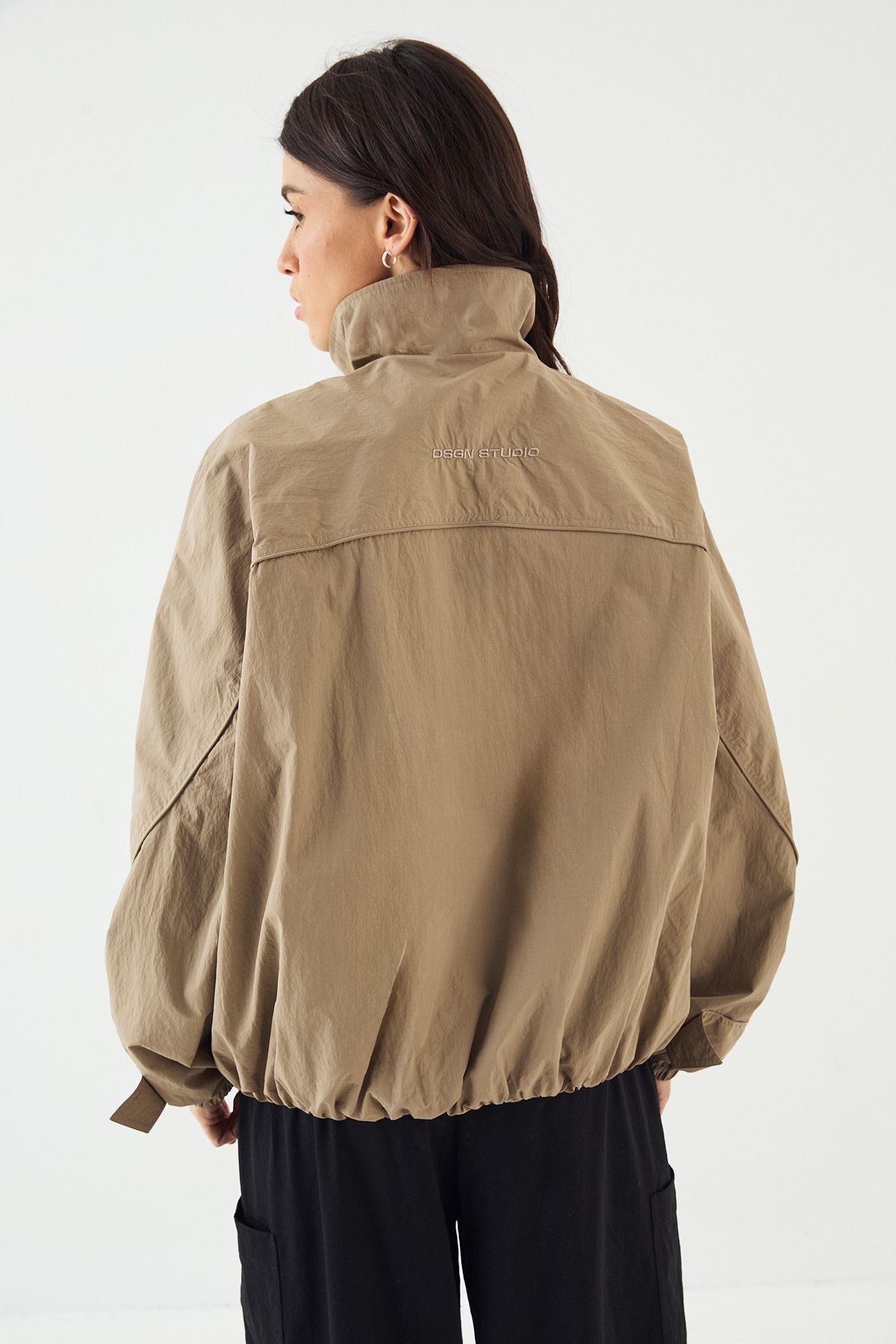 DSGN Studio Nylon Zip Through Funnel Neck Track Jacket - Image 2