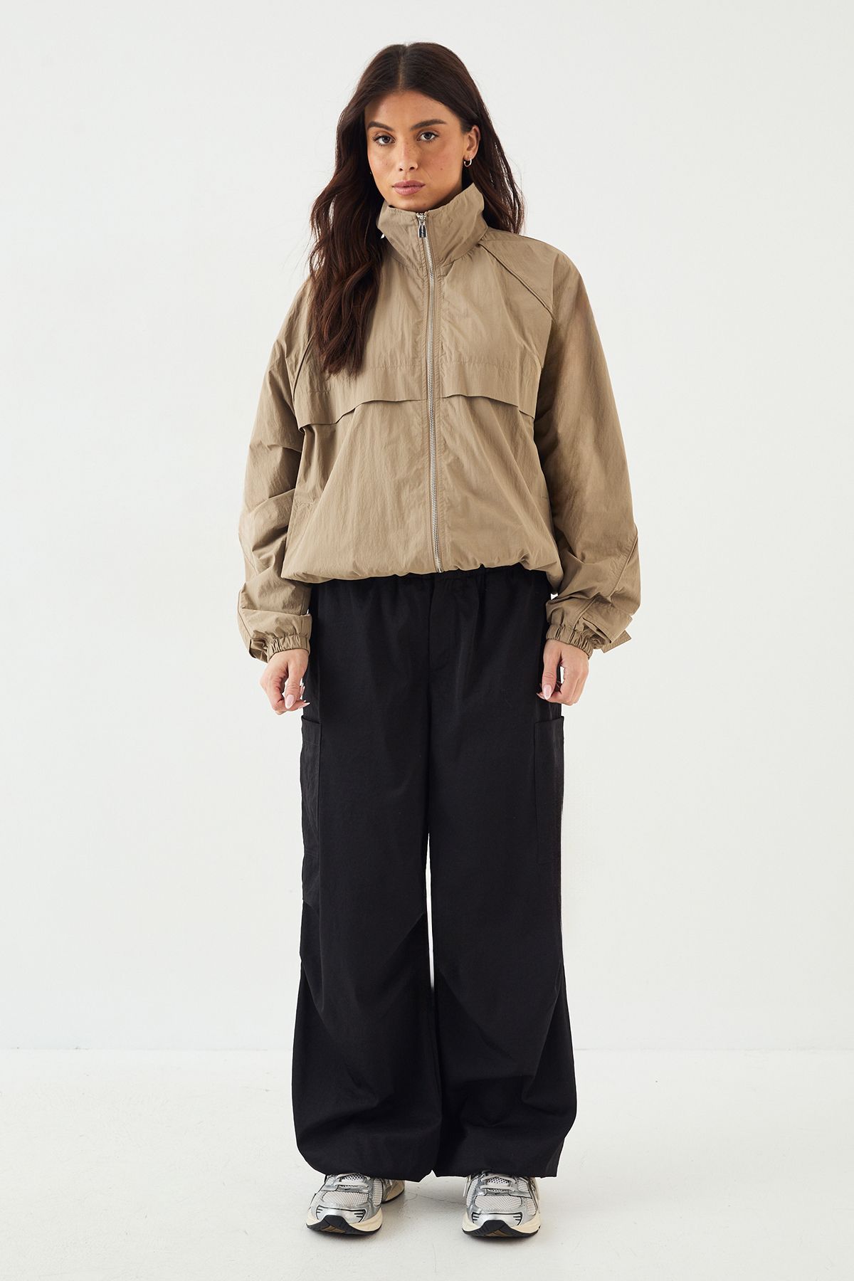 DSGN Studio Nylon Zip Through Funnel Neck Track Jacket - Image 5