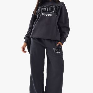 DSGN Studio Towelling Applique Straight Leg Jogger