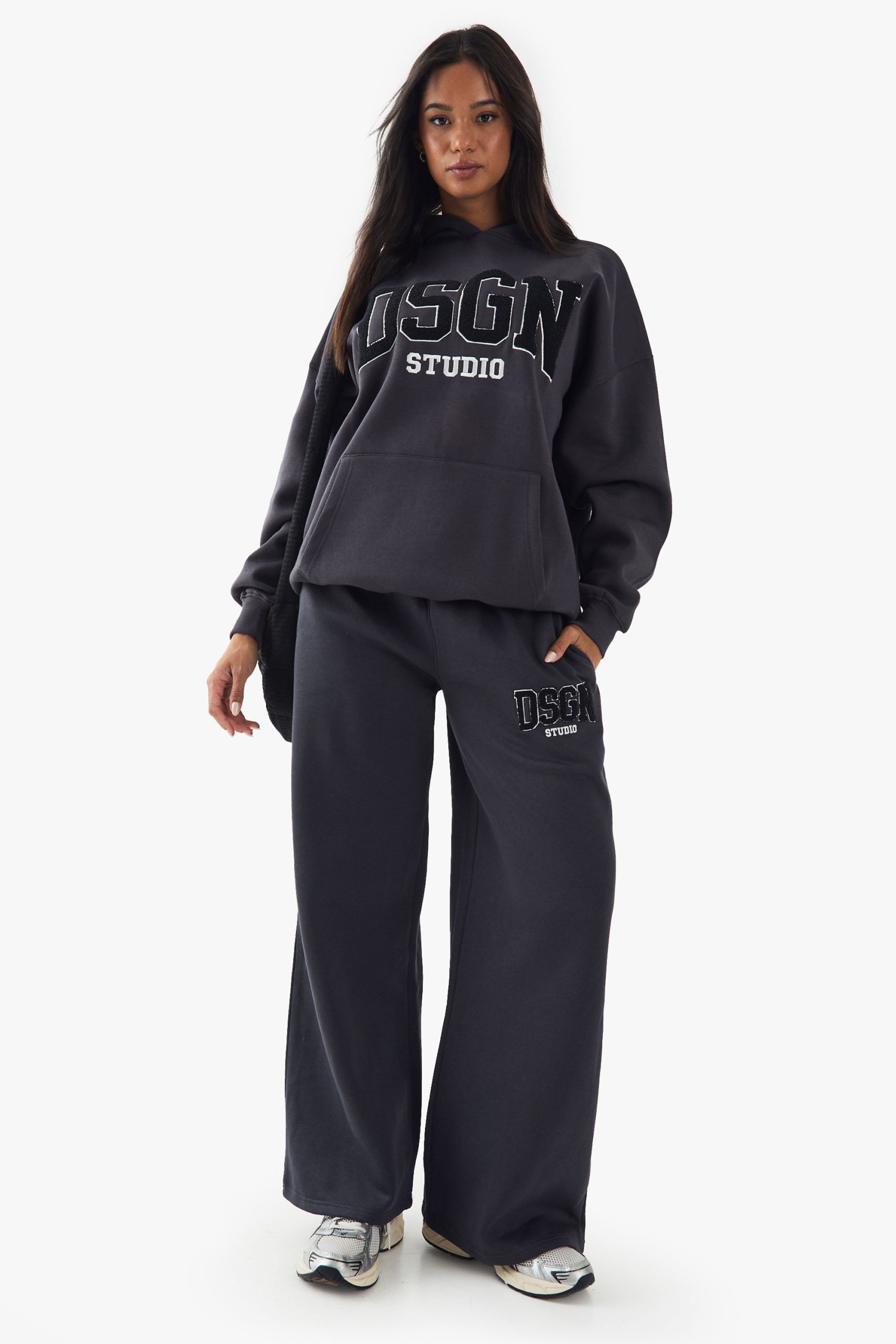 DSGN Studio Towelling Applique Straight Leg Jogger