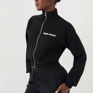 DSGN Studio Sport Funnel Neck Raglan Bomver Sweatshirt