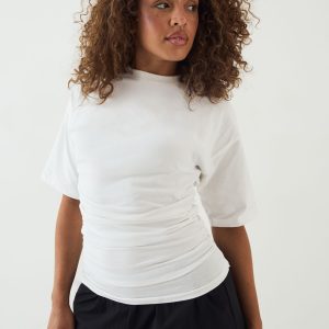DSGN Studio Ruched Side Short Sleeve Top