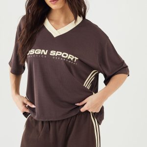 DSGN Studio Stripe Short Sleeve Football Top