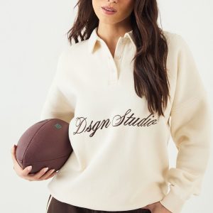 DSGN Studio Script Rugby Collared Sweatshirt